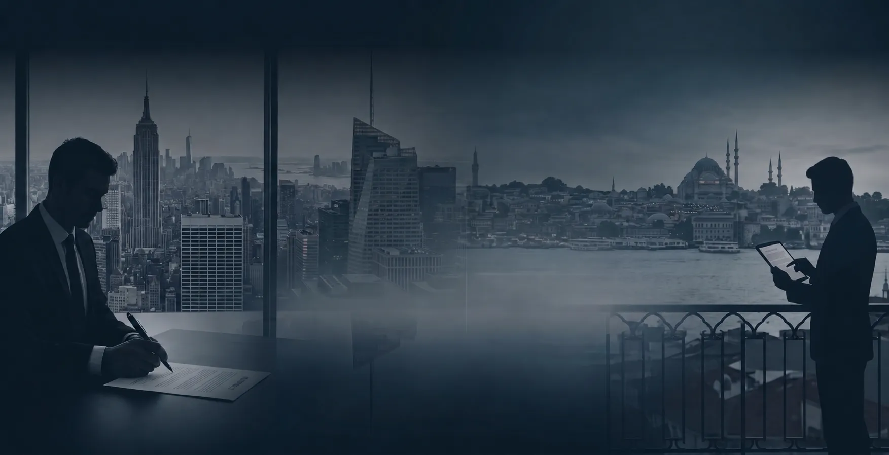 Istanbul and New York skylines — Harmonity’s global partner ecosystem.