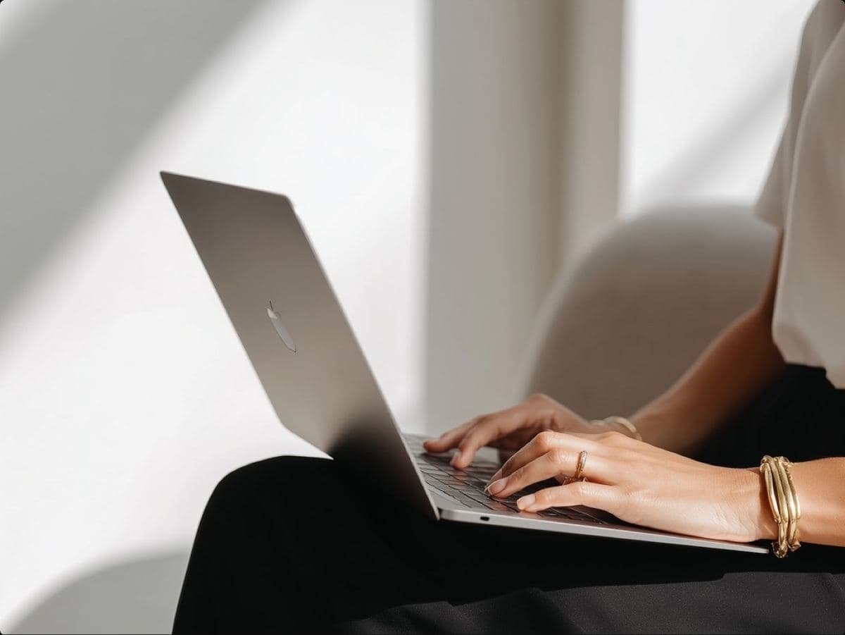A professional working on a laptop